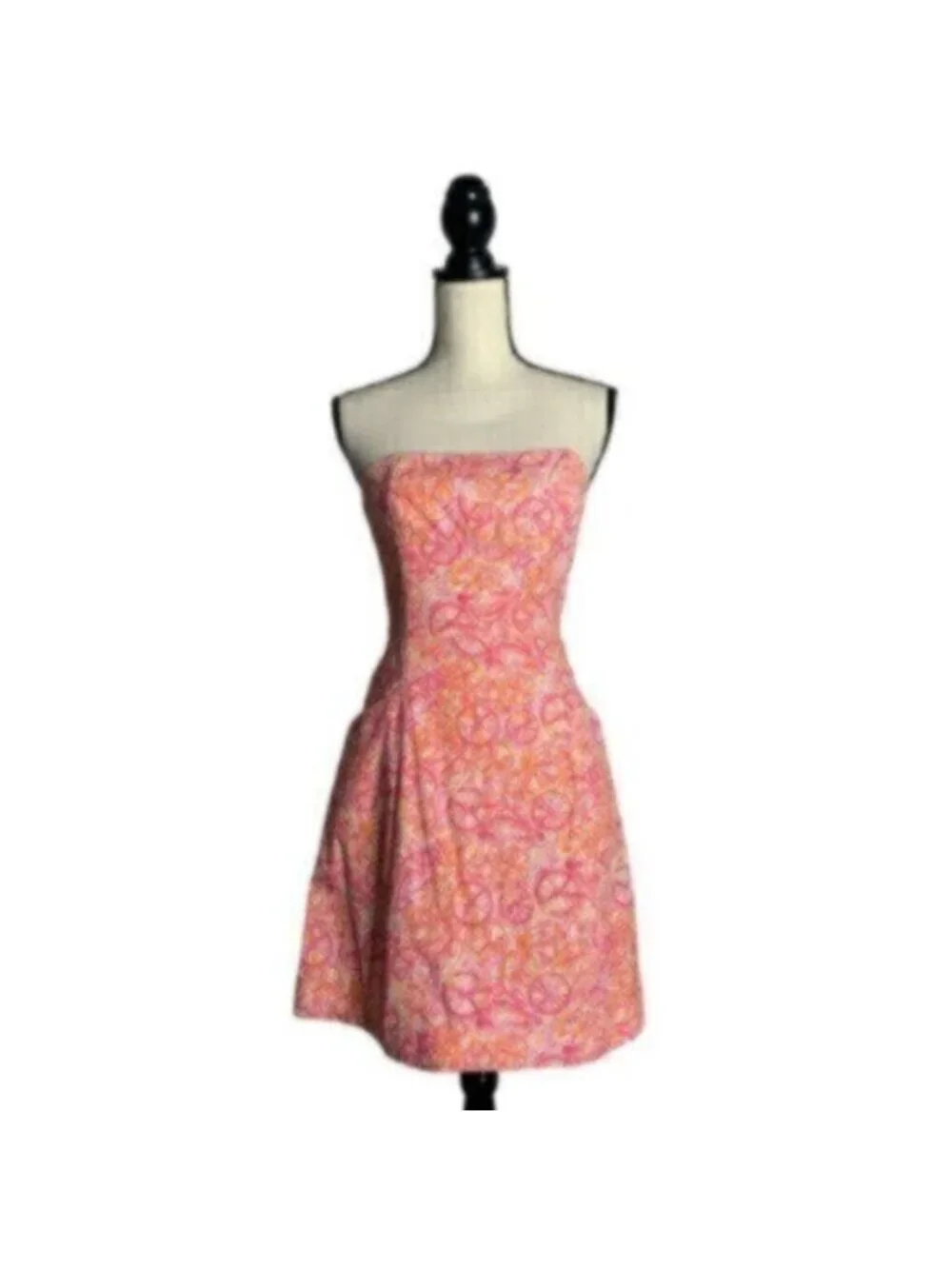 Lilly Pulitzer Delphina Orange & Pink Strapless Mini Dress - Picture 11 of 11